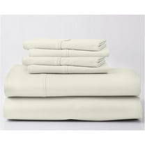 ABORN 700-Thread-Count, Egyptian Cotton, 6 PC Twin Ivory 10" Deep Pockets Adult Bedsheet