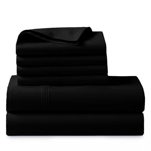 ABORN 800 TC Giza Egyptian Cotton 6 PC Adult Bedsheet Black RV Short Queen 28" Deep Pocket