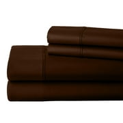 ABORN 800 Thread Count Egyptain Cotton 4 PC Adult Bedsheet 15" Deep Pockets Chocolate, RV Short Queen