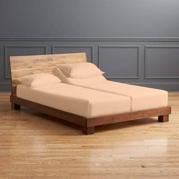 ABORN Egyptian Cotton 400-TC 5-PC Bedsheet 10" Deep Pockets - Split California King, Peach