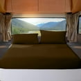 thumbnail image 1 of ABORN Full 53” X 75”, 600-TC 100% Giza-Egyptian Cotton Bedsheet 10" Deep Pockets 4-PC Chocolate, 1 of 9