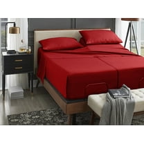 ABORN Giza Egyptian Cotton 1000 Thread Count 5 PC Split King Bedsheet 10" Deep Pocket - Burgundy