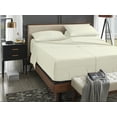 thumbnail image 1 of ABORN Giza Egyptian Cotton 1000 Thread Count 5 PC Split King Bedsheet 28" Deep Pocket - Ivory, 1 of 9
