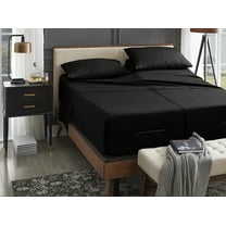 ABORN Giza Egyptian Cotton 800 Thread Count 5 PC Split Queen Bedsheet 12" Deep Pocket - Black