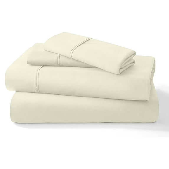 ABORN Organic Cotton 4 PC Adult Bedsheet 800 Thread Count 10" Deep Pocket Ivory Alaskan King