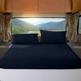 thumbnail image 1 of ABORN RV Three Quarter 48" X 75" Giza-Egyptian-Cotton 700 TC Bedsheet 12" Deep Pockets 4-PC Navy Blue, 1 of 9