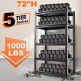 thumbnail image 1 of ABORON 72" H 5-Tier Black Metal Storage Shelves for Garage(4 Pack), 36" Wider Garage Shelving Utility Storage Rack for Kitchen Organization Warehouse Basement Shelf Rack, 1 of 12