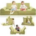 thumbnail image 1 of ABORON 11Pcs Toddler Sofa for Kids, Modular Kids Couch for Playroom, Kids Play Couch for toddlers 1-10, Kids Sofa Couch, Convertible Foam Floor Cushion,Green, 1 of 8