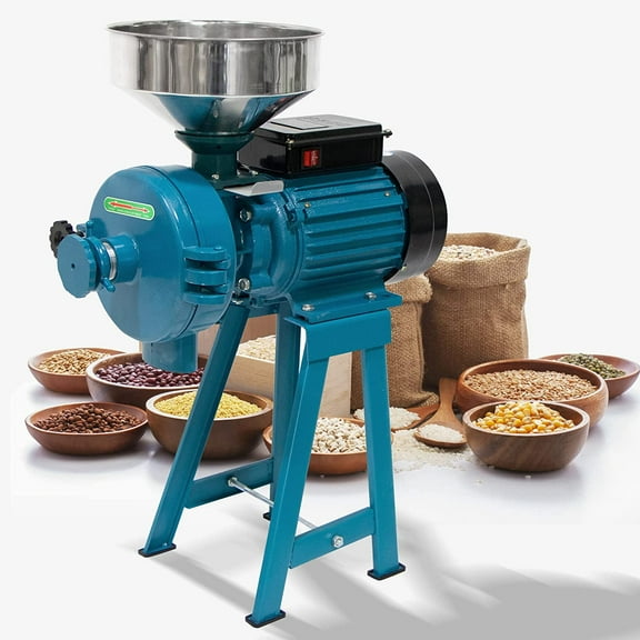 ABORON 2 IN 1 3000W Electric Corn Mill Grinder Heavy Duty Commercial Electric Feed Mill Dry Wet Grinder 110V Cereals Corn Grain Coffee Wheat Feed Machine With Funnel