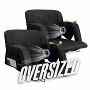 Aboron Oversized Stadium Seats with Back Support for Bleachers, 25" Wide Portable Reclining Bleacher Seat with Padded Cushion for Sports Events 2 Pack