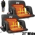 thumbnail image 1 of ABORON 2 Pack Dual-Heated Stadium Seats for Bleachers with Back Support Wide 21 Inch, Portable Stadium Seat Bleacher Chair with 6 Reclining Positions, Armrest, Stadium Chair for Outdoor, 1 of 13