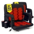 thumbnail image 1 of ABORON 21" Wide Heated Stadium Seats with Back Support, Portable Reclining Bleacher Seat with Shoulder Straps for Sporting Events (No Power Bank), 1 of 9