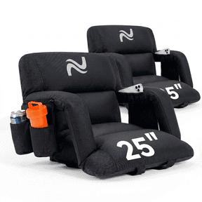 ABORON 2 Pack Stadium Seats for Bleachers with Back Support Wider 25 Inch,Waterproof Stadium Seat Bleacher Chair with 6 Reclining Positions, Armrests, Stadium Chairs for Outdoor Sport Events