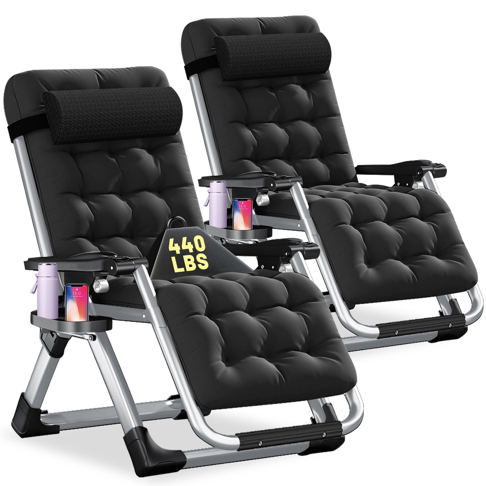 ABORON Zero Gravity Lounge Chair with Removable Cushion and Headrest