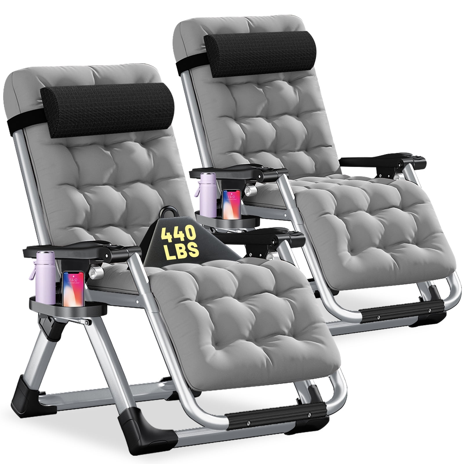 ABORON 2 Pack Zero Gravity Chair, Zero Gravity Lounge Chair with ...