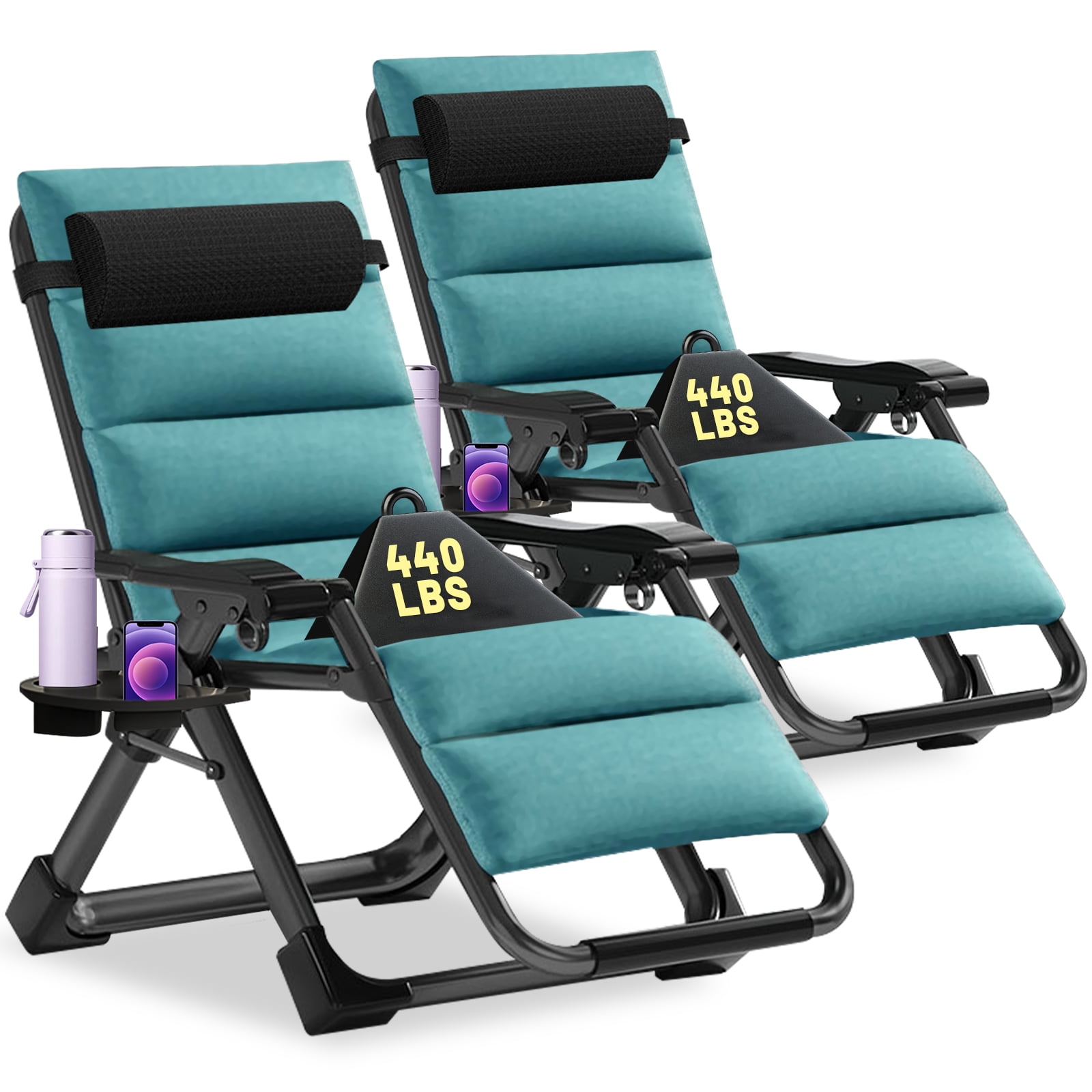 ABORON 2 Pack Zero Gravity Chair, Zero Gravity Lounge Chair with
