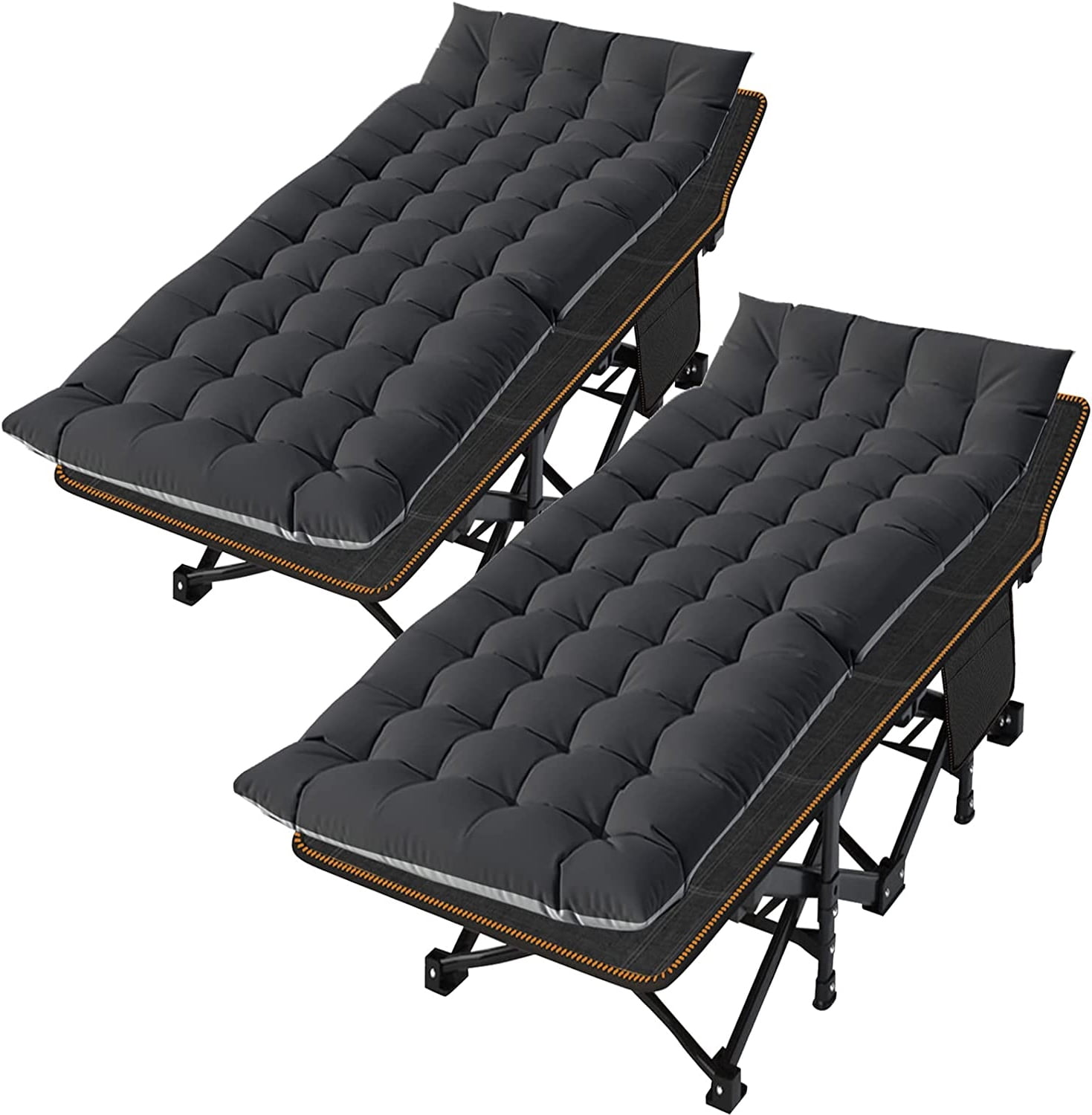 ABORON 2-Pack Foldable Camping Cot, Heavy Duty Guest Bed for Adults ...