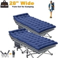 thumbnail image 1 of ABORON 2 Packs Camping Cot XL Folding Twin Cot for Outdoor with 2 Sided Cushion & Carry Bag, 28" Wide Foldable Sleeping Cot for Adults, Protable Cots Bed, 900LBS(Max Load), 1 of 10