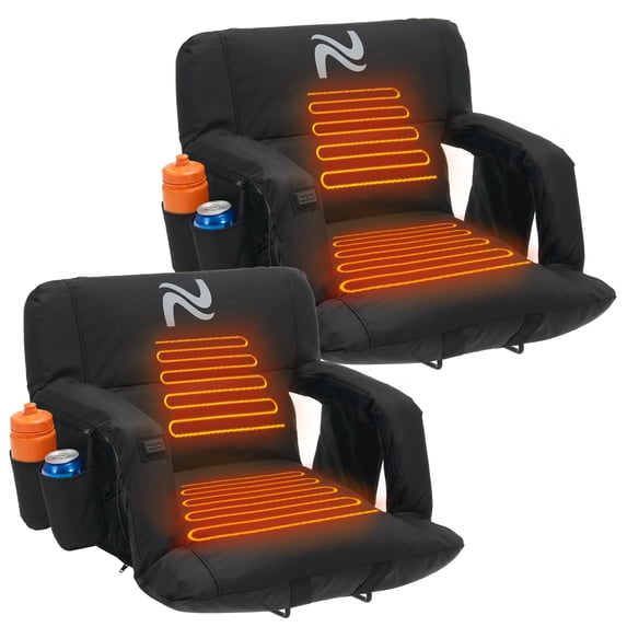 ABORON Heated Stadium Seats with Back Support for Bleachers, 21" Wide Bleacher Chair for Sporting Events, Stadium Chair with Thickened Cushion