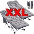 thumbnail image 1 of ABORON 2 Packs Oversized XXL Folding Camping Cot for Adults & Kids, 78" L x 32" W x 18" H Large Folding Guest Bed Cots, 900lb Sleeping Cot Folding Bed with 2 Sided Mattress & Carry Bag, 1 of 13