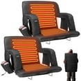 thumbnail image 1 of ABORON 2 Packs Heated Stadium Seats for Bleachers with Back Support Wide 21 Inch, Extra Portable Bleacher Seat Padded Stadium Chair, USB 3 Levels of Heat, 6 Reclining Positions, 1 of 9