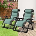 thumbnail image 1 of ABORON 2 Packs Zero Gravity Chair, Reclining Lounge Chair with Removable Tray for Indoor and Outdoor, Ergonomic Patio Recliner Folding Reclining Ice Silk Chair, 1 of 8