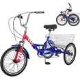 thumbnail image 1 of ABORON 20/24/26 inch 7 Speed Adult Folding Tricycles with Basket, 3-Wheels Cruiser Bike, Camping Folding Trikes for Women, Men, Seniors, 1 of 10