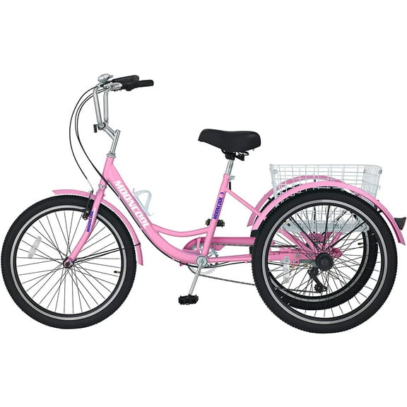 ABORON 20/24/26 inch 7 Speed Adult Tricycles with Big Basket,3-Wheels Cruiser Bike, Adult Trikes For Women ,Men , Seniors