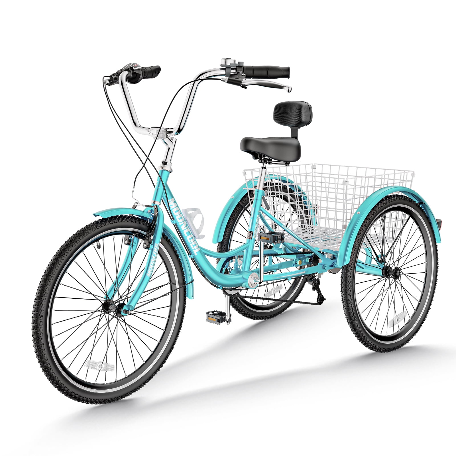 ABORON 20 24 26 inch 7 Speed Adult Tricycles with Big Basket 3 Wheels Cruiser Bike Adult Trikes For Women Men Seniors