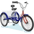thumbnail image 1 of ABORON 20/24/26 inch Adult Tricycle,3 Wheel Bike Adults,Three Wheels Cruiser Bike 3 Wheels,1/7 Speed,Cargo Basket,Multiple Colors, 1 of 9