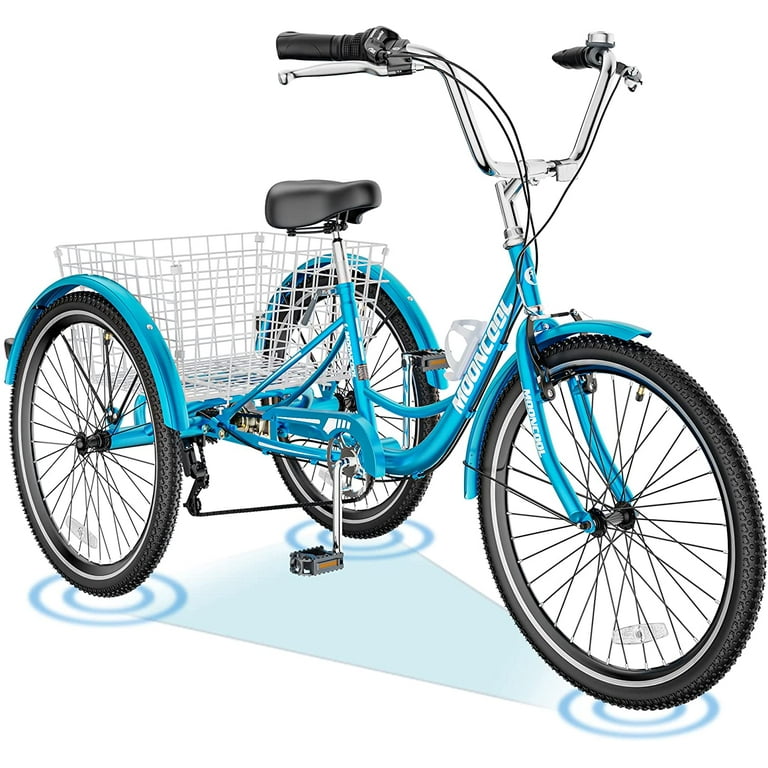 ABORON 20 24 26 inch Adult Tricycle 3 Wheel Bike Adults Three Wheels Cruiser Bike 3 Wheels 1 7 Speed Cargo Basket Multiple Colors Walmart