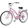 thumbnail image 1 of ABORON 24" Beach Cruiser Bike Women, Lightweight Adult Urban Cruiser Bike with Rack, 7-Speed Cruiser Bicycle for Commuting, Carbon Steel Frame Commuter Bicycle, 1 of 9