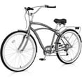 thumbnail image 1 of ABORON 24" Beach Cruiser Bike Women Men, Lightweight Adult Cruiser Bike with Rack, 7-Speed Cruiser Bicycle for Commuting, Carbon Steel Frame Commuter Bicycle, 1 of 11