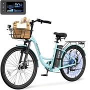 ABORON 24 City Cruiser Ebike Women, 700W Peak Adult Electric Bike Up to 35 Miles, 48V Lithium Battery, 7-Speed Electric Bicycle for Commuting