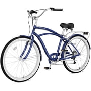 ABORON 26" Beach Cruiser Bike Women Men, Lightweight Adult Cruiser Bike with Rack, 7-Speed Cruiser Bicycle for Commuting, Carbon Steel Frame Commuter Bicycle