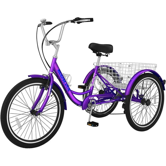 ABORON 26 inch 7 Speed Adult Tricycles , 3-Wheels Cruiser Bike with Basket, Trikes for Women, Men, Seniors,Adult