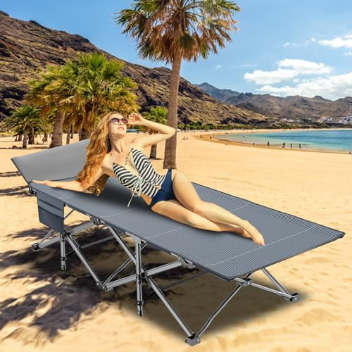 ABORON 2PK Oversized Folding Camping Cot for Adults, Double Layer 1200D ...