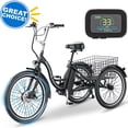 thumbnail image 1 of ABORON 7 Speed Electric Tricycle for Adults 24"/26", 350W 3 Wheel E-Bike 36V 14.5Ah, Electric Trike for Seniors with Rear Basket, 24km/h(15mph), 1 of 13