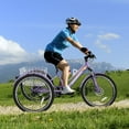 thumbnail image 1 of ABORON Adult Mountain Tricycle, 7 Speed Three Wheel Bike, 24/26/27.5 Inch Adults Trikes for Seniors with Shopping Basket, Exercise Men's Women's Tricycles, 1 of 10