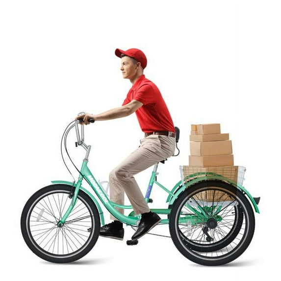 ABORON Adult Tricycles, 7 Speed Adult Trikes 20/24/26 inch 3 Wheel Bikes, Cruise Bike with Basket for Seniors, Women, Men for Recreation, Shopping, Multiple Colors