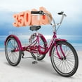 thumbnail image 1 of ABORON Adult Tricycles, 7 Speed Adult Trikes 24 inch 3 Wheel Bikes, Cruise Bike with Basket for Seniors, Women, Men for Recreation, Shopping, Multiple Colors, 1 of 8