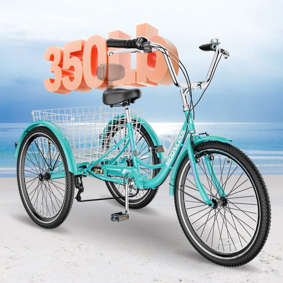 ABORON Adult Tricycles, 7 Speed Adult Trikes 24 inch 3 Wheel Bikes, Cruise Bike with Basket for Seniors, Women, Men for Recreation, Shopping, Multiple Colors