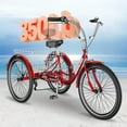 thumbnail image 1 of ABORON Adult Tricycles, 7 Speed Adult Trikes 24 inch 3 Wheel Bikes, Cruise Bike with Basket for Seniors, Women, Men for Recreation, Shopping, Multiple Colors, 1 of 7