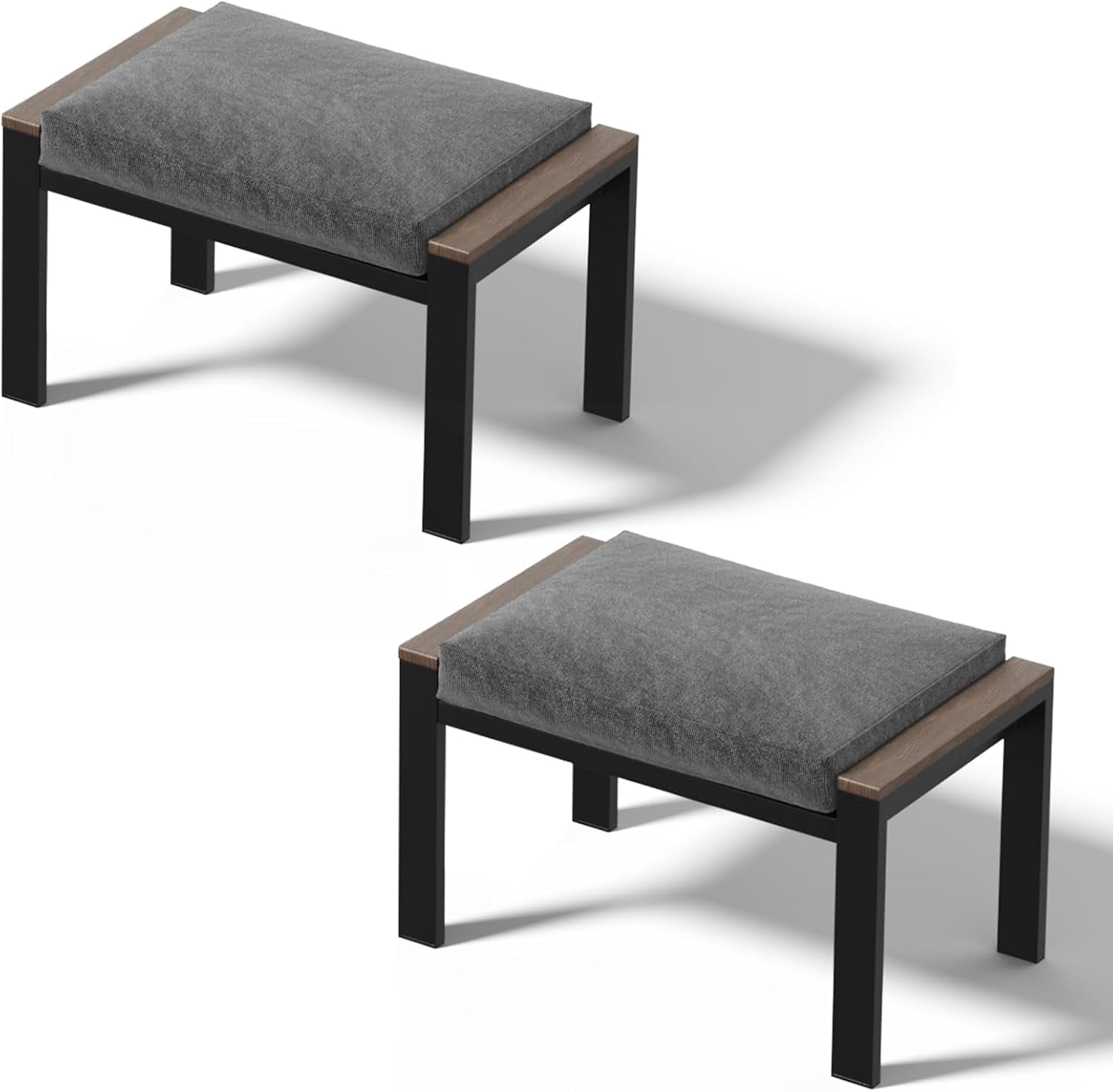 ABORON Aluminum Patio Furniture Sets, 2 Pack Footstools for Patio Furniture Sets, Outdoor Footstool Sets for Patio, Porch, Balcony and Poolside