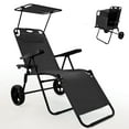 thumbnail image 1 of ABORON Beach Cart Chairs with 10" Wheels, 2 in 1 Heavy Duty Beach Chair with Canopy Shade, Foldable Beach Lounge Chair with Integrated Wagon Pull Cart Combination, Perfect for Backyard, Pool or Picnic, 1 of 9