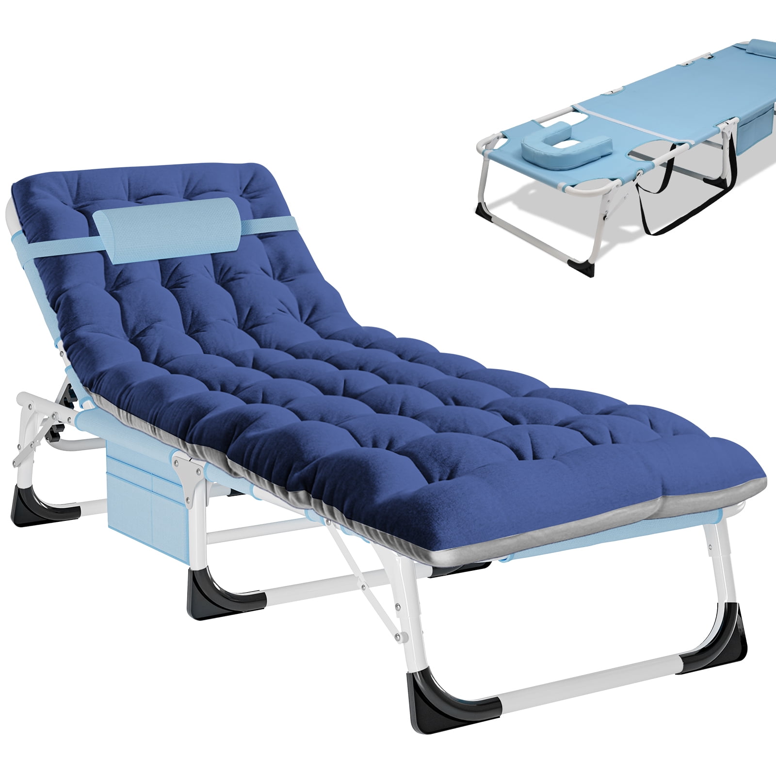 ABORON Camping Cots for Adults, Tanning Chair with Face & Arm Holes, 5