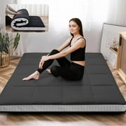 ABORON Futon Mattress Full Size 4" Thick Japanese Floor Mattress Folding Guest Mattress Protable Roll up Mattress Soft Memory Foam Tatami Mat Sleeping Pad for Bedroom Camping Tent