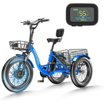 ABORON Electric Bike for Adults, 500W Ebike with 48V 14.5Ah Removable Lithium Battery, 20" x 4.0 Fat Tire Electric Bicycle, Step-Thru Ebikes for Adults All-Terrain with Big Basket