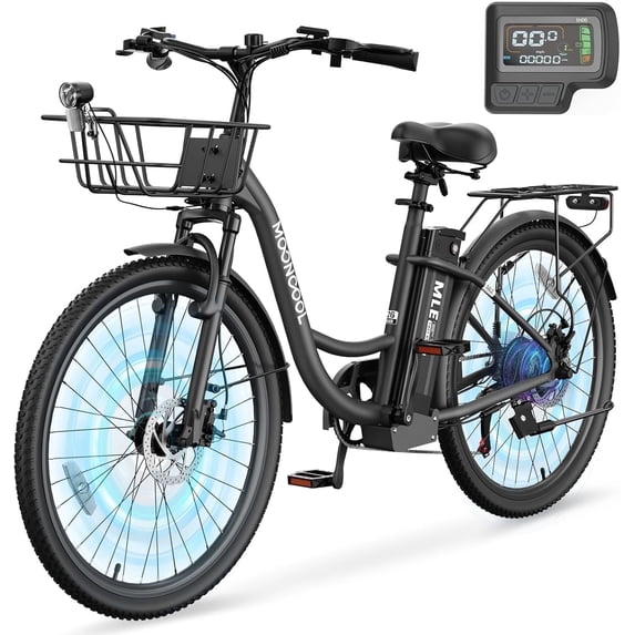 ABORON Electric Bike for Adults with 700W Peak Motor, City Commuter Women Cruiser Ebike, 7-Speed Adult Electric Bicycles with 48V Lithium Battery , 24''/26'' Tires