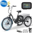 thumbnail image 1 of ABORON 7 Speed Electric Tricycle for Adults 24"/26", 350W 3 Wheel E-Bike 36V 14.5Ah, Electric Trike for Seniors with Rear Basket, 24km/h(15mph), 1 of 13